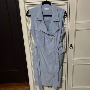 Calvin Klein Light Blue Sleeveless Trench Dress